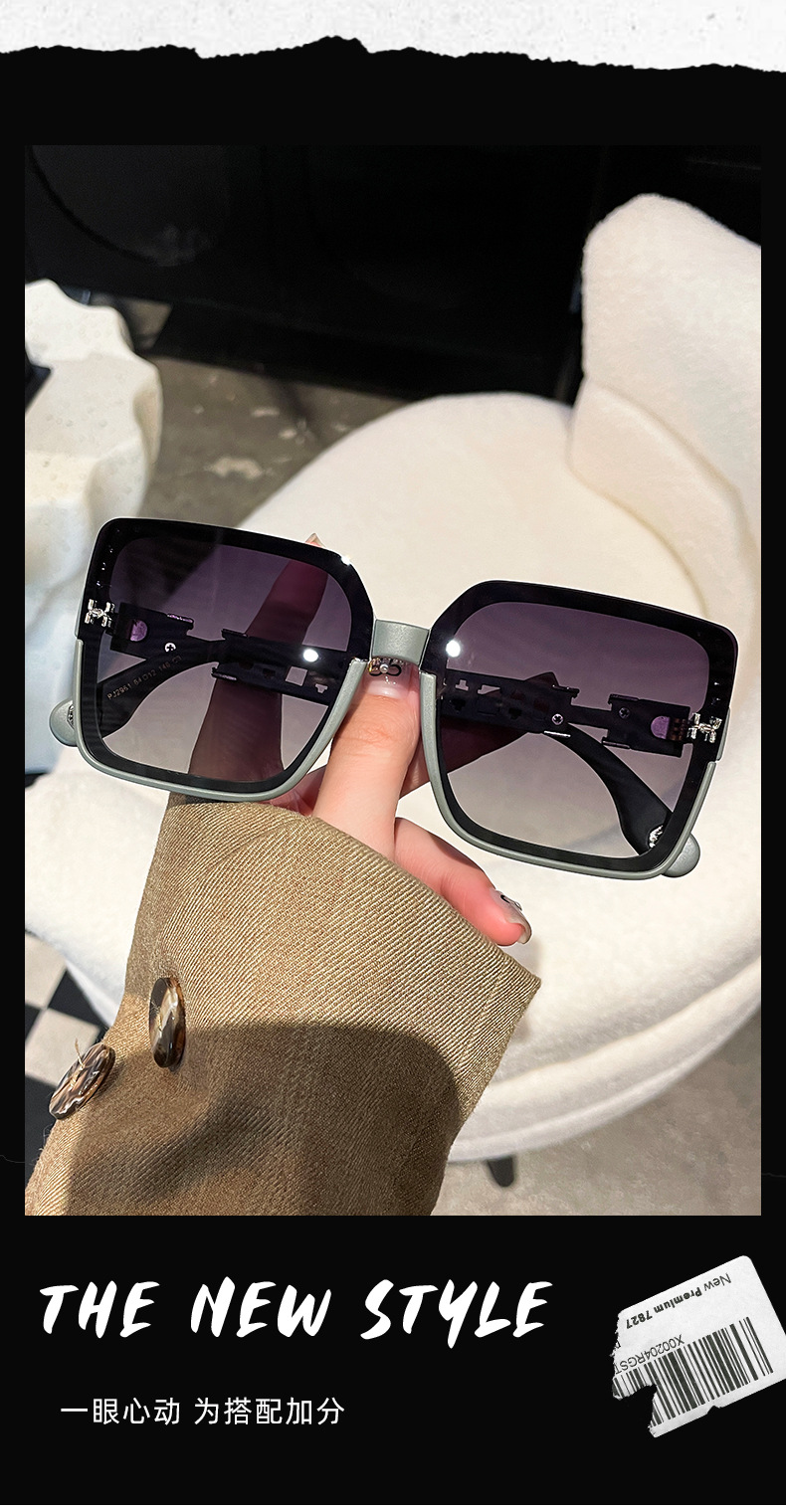 2023新款方形大框高级感时尚墨镜抖音网红防紫外线偏光女士太阳镜详情2