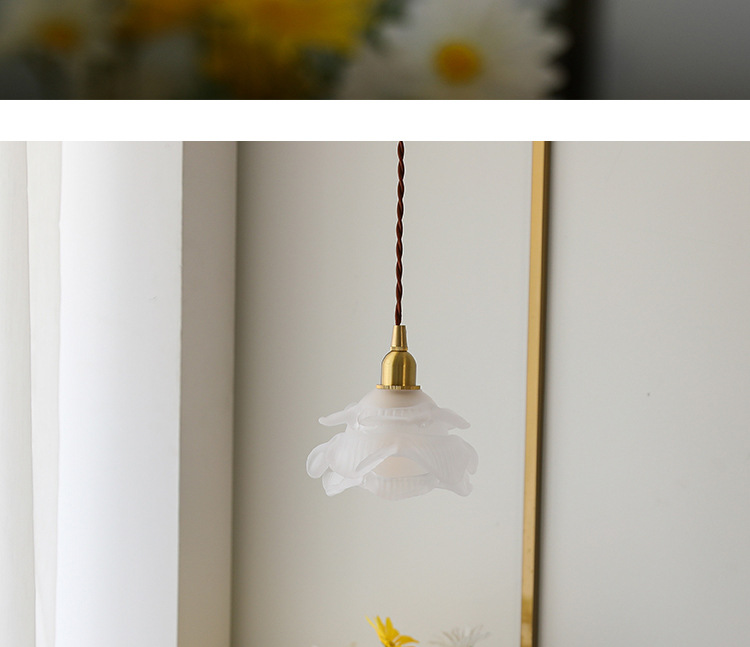 Francés vintage flor cristal colgante pequeño estilo japonés latón b&b americano simple dormitorio cama bar lámpara de cabeza pic 7