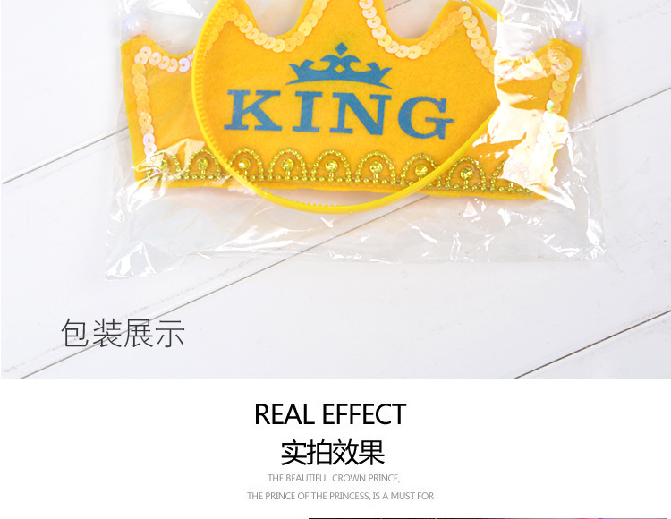 节日用品批发儿童发光生日帽派对皇冠帽 网红带灯发光生日发箍头箍卡通帽详情12
