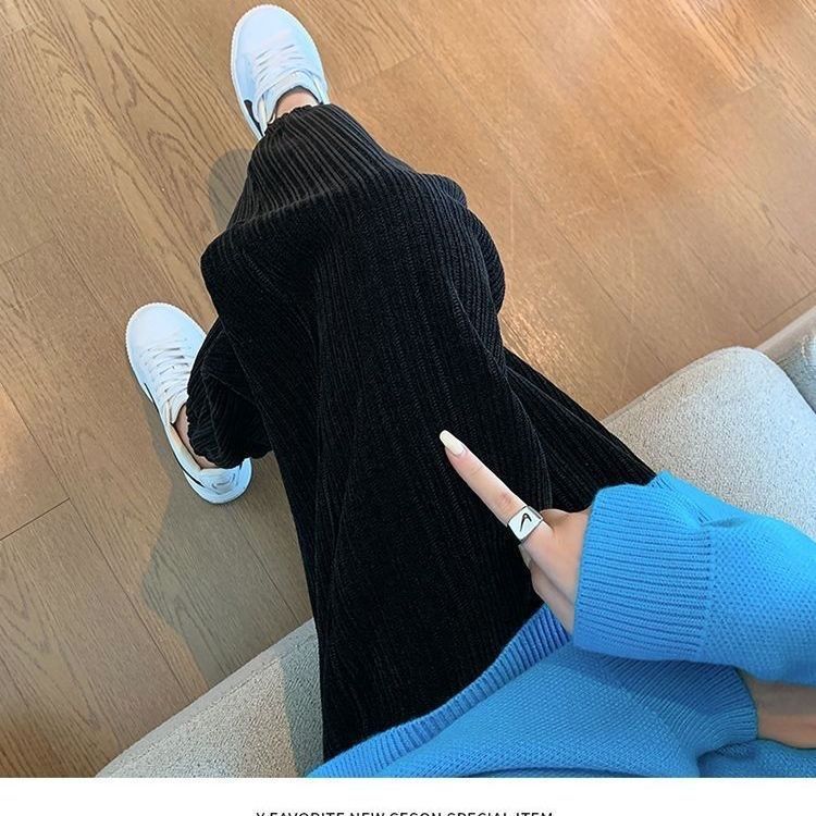 Pantalón de deporte mujer primavera verano slim pantalón de baño chenille bunch pie pantalones primavera otoño holgado recto pana cordura pantalones casuales pic 26