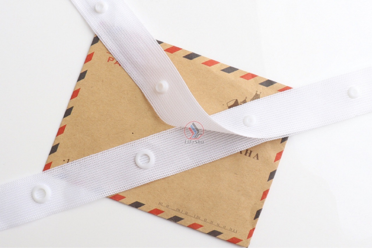 按扣带舞蹈服啪啪钮布带织带子母扣黑色圆形隐形暗扣带批发详情2