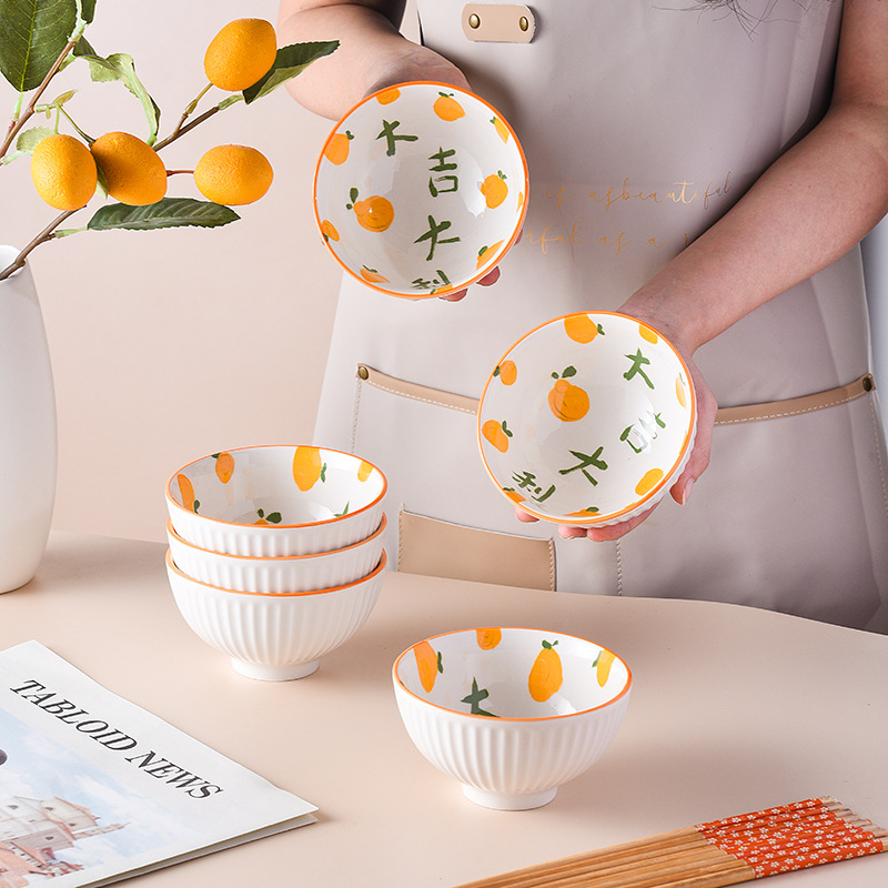 【 Six Bowls and Six Chopsticks 】 Household high-appearance-level, auspicious gift box set of ceramic bowls and chopsticks for business wholesale as souvenirs pic 5