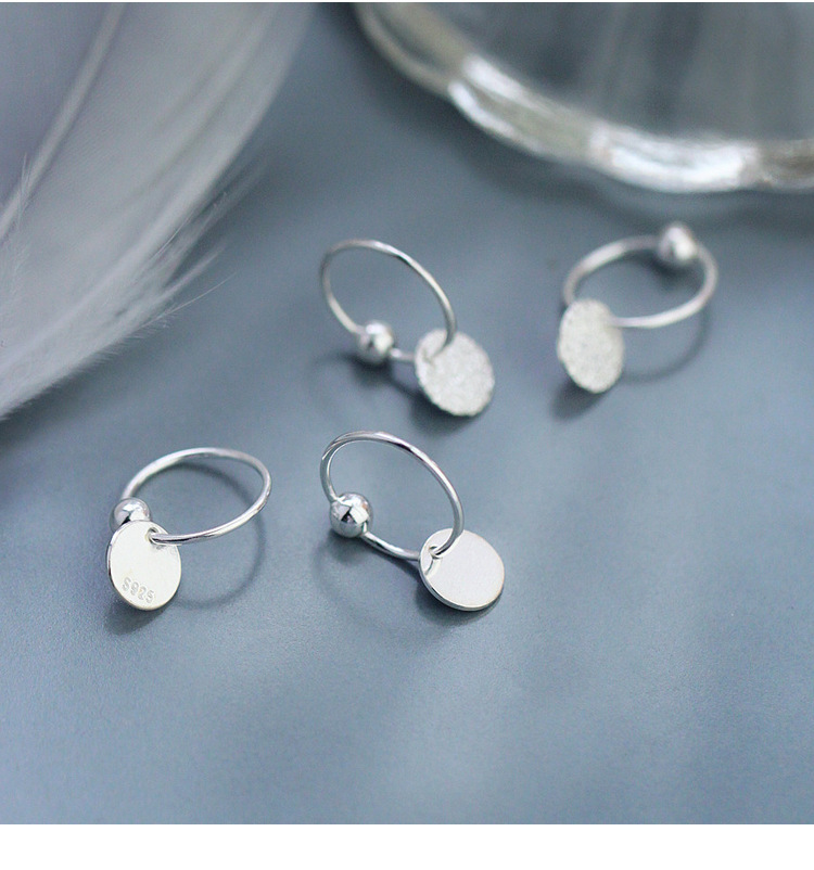 Ganjia Tongti S925 pure silver simple round piece earrings, elegant matte ear buckles, fashionable Hong Kong-style internet-famous ear rings pic 20