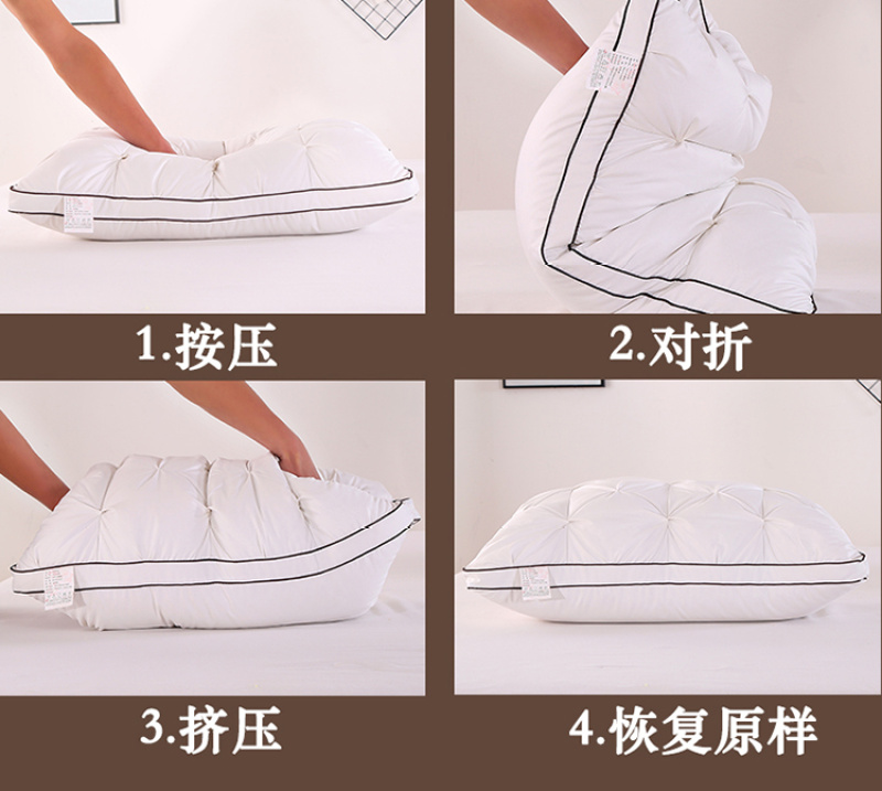 New all-cotton fiber twisted three-dimensional pillow core, down pillow core, duck slice and duck down three-dimensional pillow core, exclusively for foreign trade pic 4