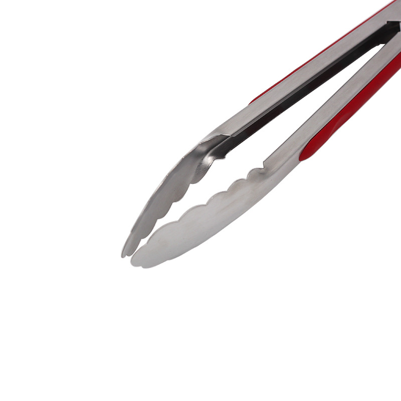Thickened stainless steel food tongs, BBQ grill tongs, 9-inch baked food bread tongs, stainless steel steak tongs pic 6