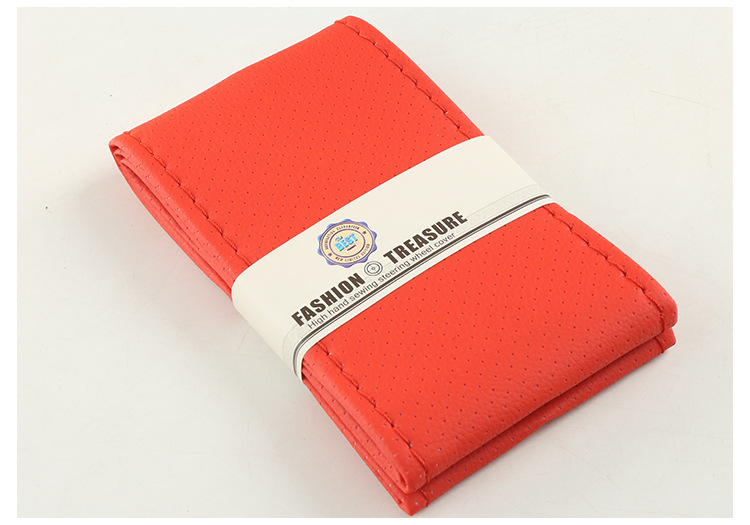 汽车手缝超纤皮把套柔软滑防方向盘套新款仿超纤皮革外贸车内用品详情14