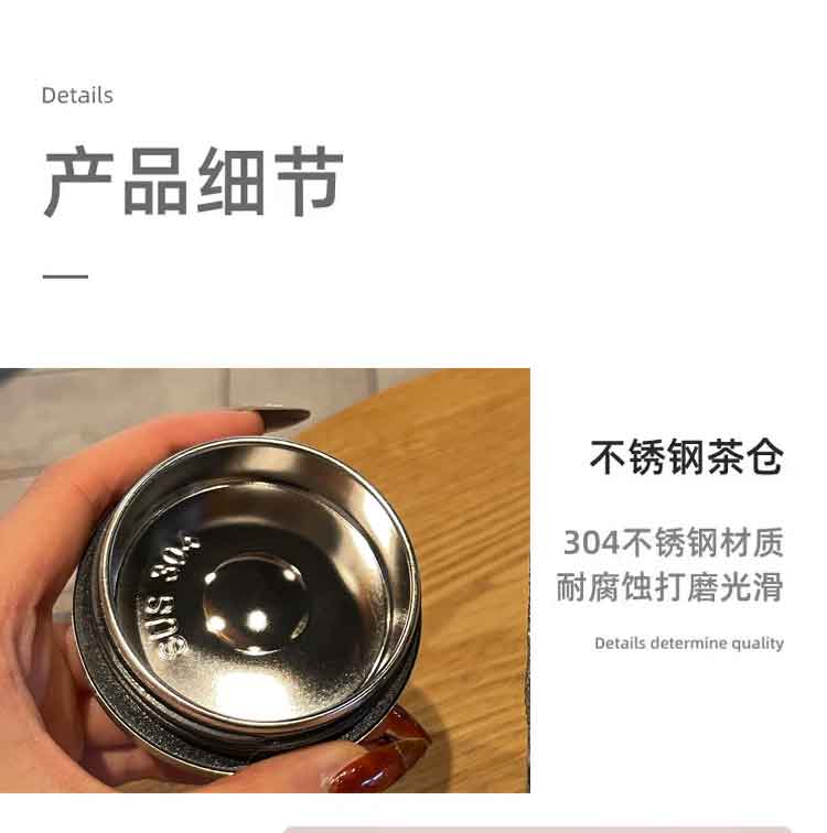 批发保温杯女士高颜值便携杯子茶水分离智能不锈钢ins镶钻可爱小详情9