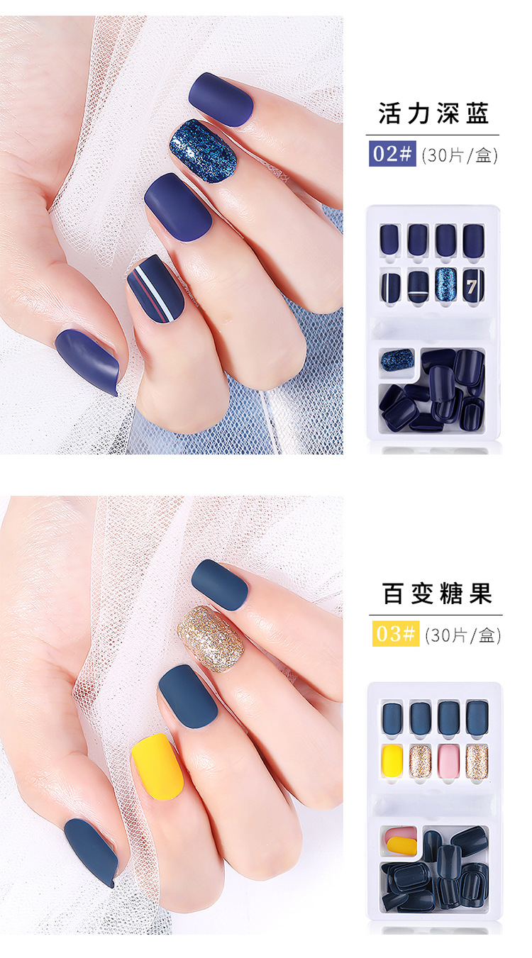 Finished nail care wearable nail patches 30-piece box set, detachable and reusable, artificial nail wearable patches, full nail patches, exclusively for export. Exclusively for export pic 9