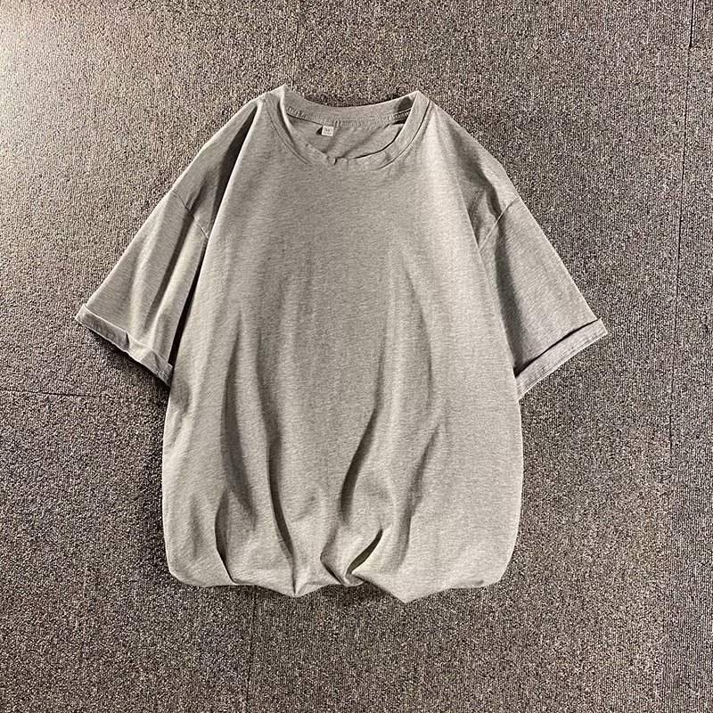 2025 Summer couple student Hong Kong-style trendy ins solid color short-sleeved T-shirt, versatile and casual fashion top pic 11