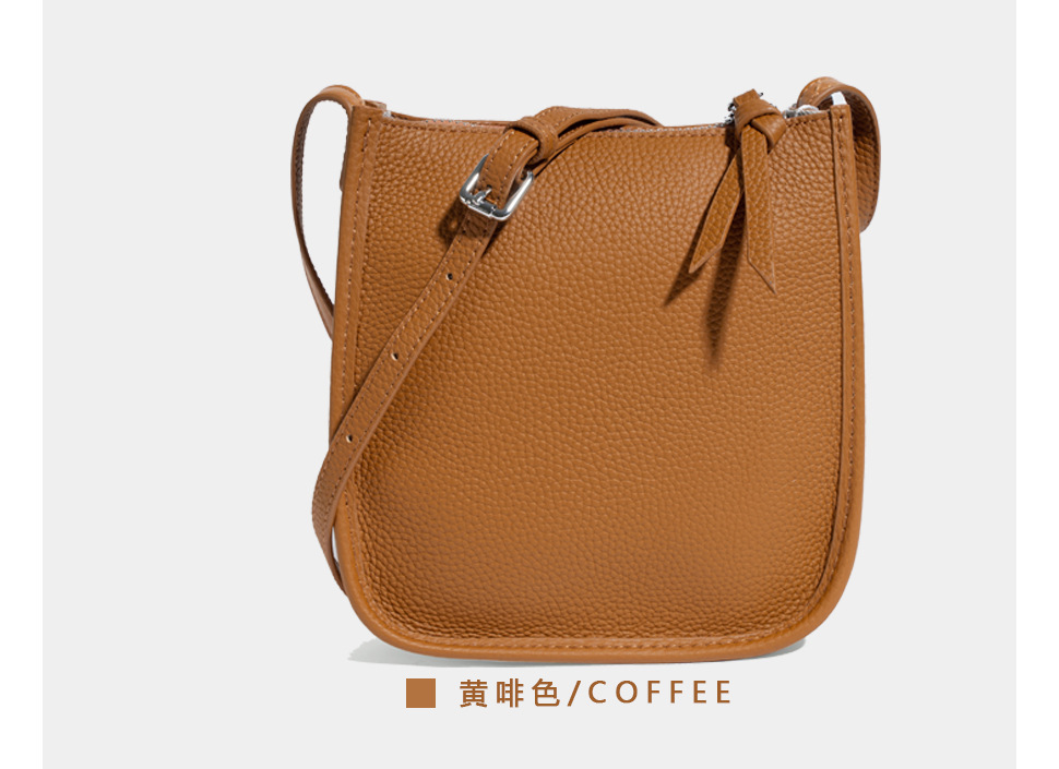 Leather single-shoulder bag for women, versatile and fashionable 2023 Korean small square bag, top layer cowhide ins Korean version crossbody bag, small bag pic 39