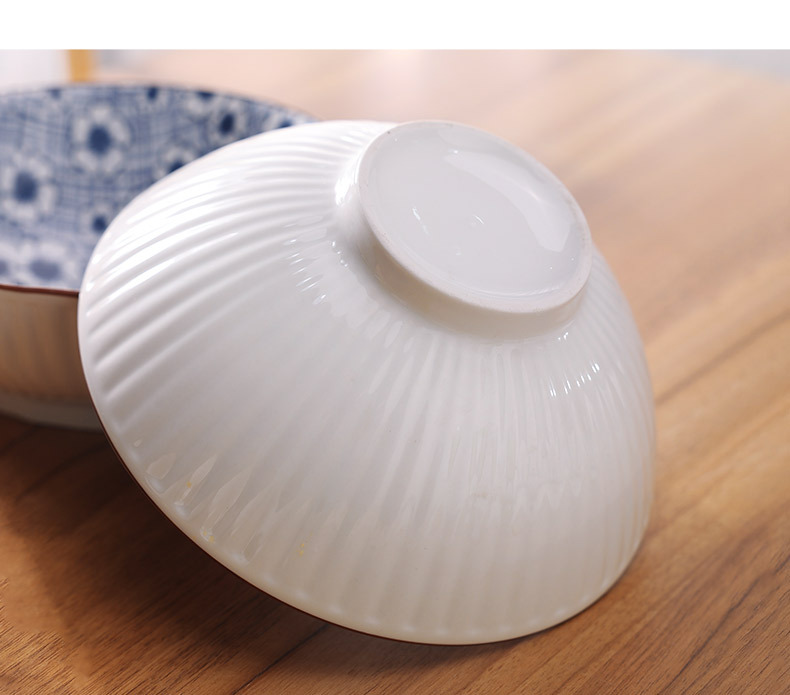 The 8-inch ceramic bamboo hat bowl and high-temperature underglaze painted ramen bowl of the Japanese-style antique Appreciation series feature an ancient Japanese style and charm pic 9