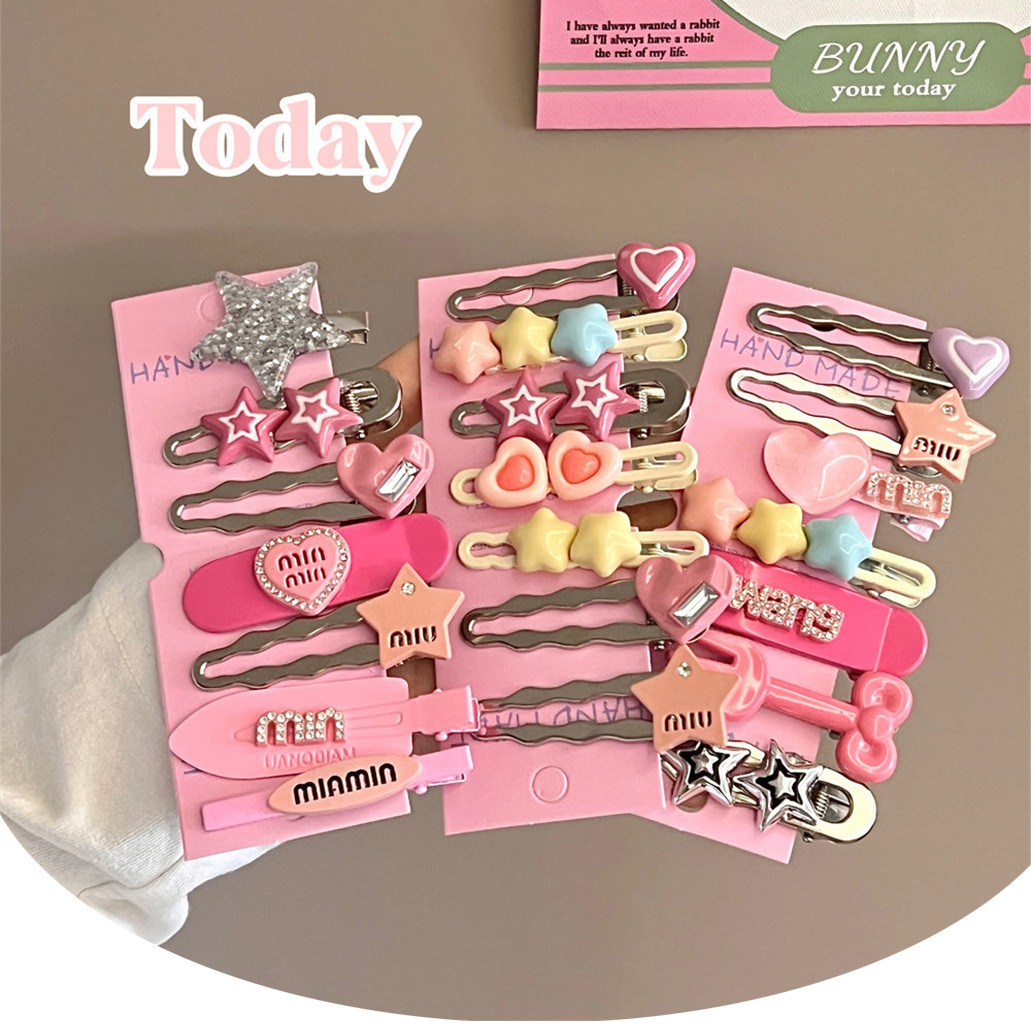 Versatile Y2K fashionable spicy girl style star hair clip, girl side bangs clip, sweet and cool dopamine crushed hair clip hair accessory pic 21