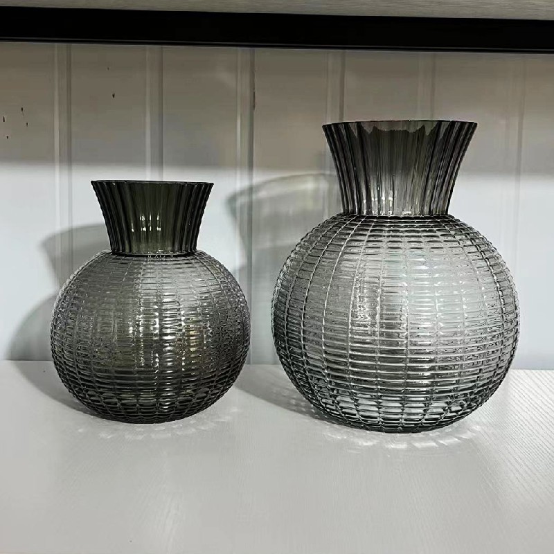 Popular light luxury lantern vases, large-belted glass flower vases, living room flower arrangements, transparent water-grown fresh flowers, dried flower decorative items pic 8