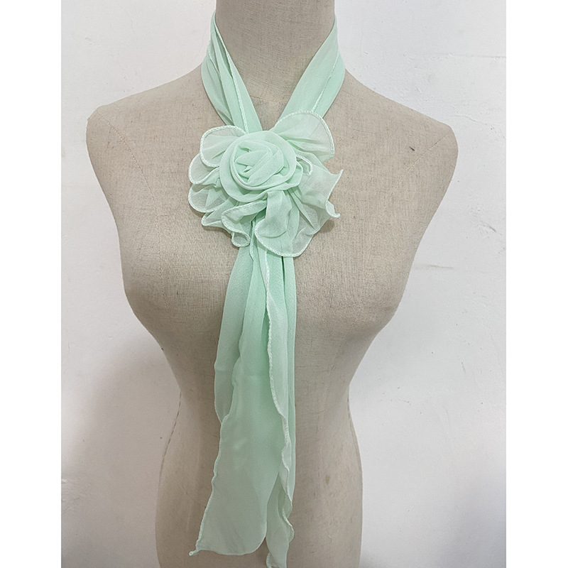 Spring and summer new long rose silk scarf for women square dance aunts, solid color decorative scarf, Douyin Kuaishou supply pic 7