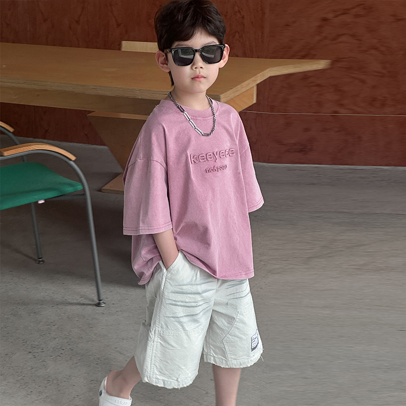 男童夏季新款t恤2025儿童夏装休闲纯棉短袖T男孩印花上衣织里童装详情3