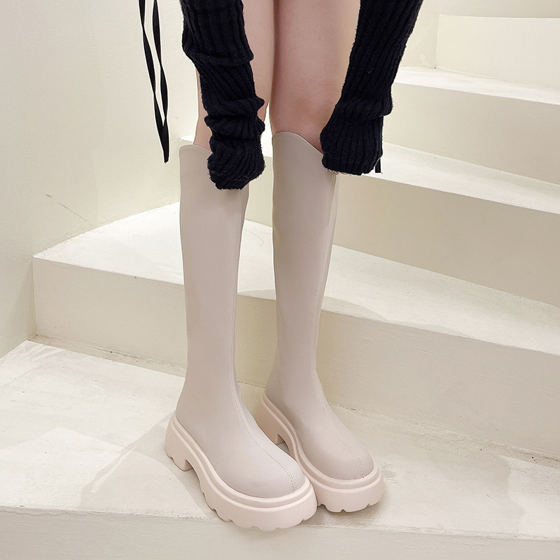 骑士靴长筒靴女胖mm粗腿大筒围厚底大码长靴宽脚高筒加肥女靴批发详情27