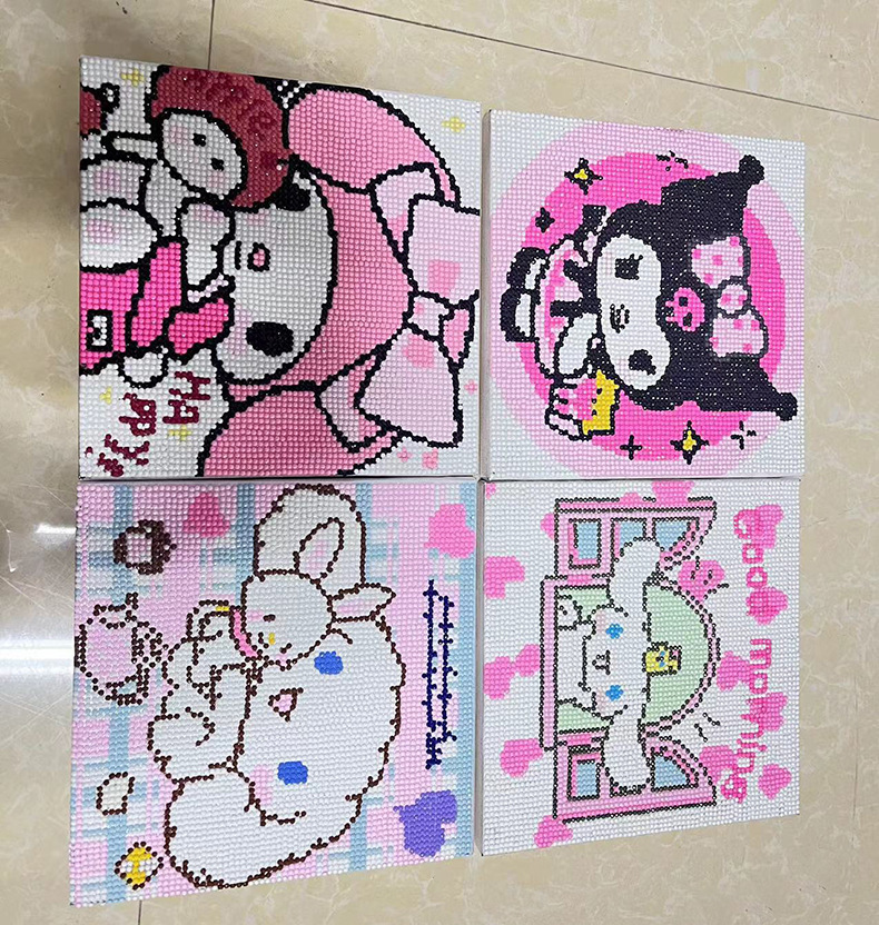 正版正品儿童手工益智点钻画卡通女孩贴画地摊热卖DIY钻石画满钻详情7