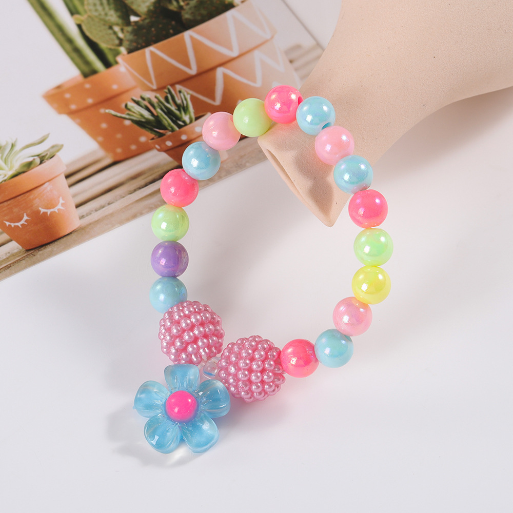新款亚克力儿童卡通手链 儿童可爱饰品手链手环 厂家批发彩珠手链详情8