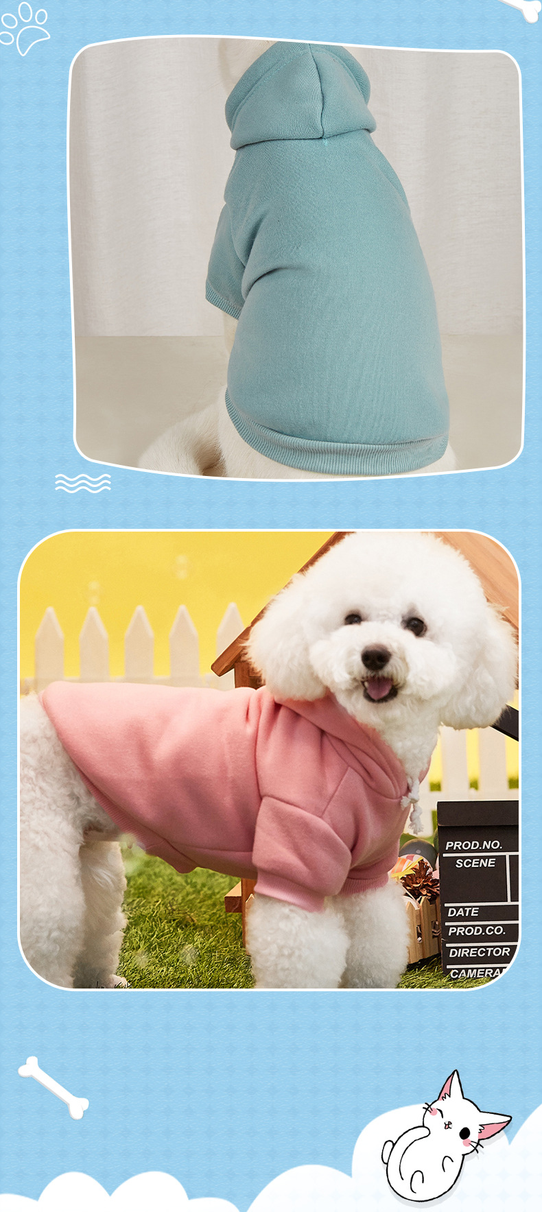 Autumn and winter warm pet sweatshirt and clothing, new hooded sweatshirt, pet clothing, cotton medium-sized dog coat, ins, South Korea pic 10