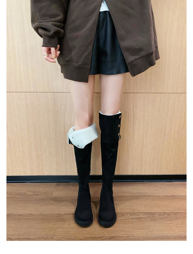 葡萄妈过膝骑士靴女厚底加绒长筒厚绒长靴百搭雪地靴女式棉鞋冬季详情60