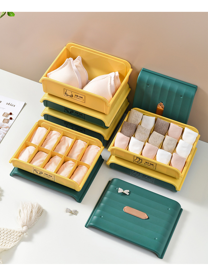 High-quality storage bra box, storage box, drawer-style storage box, dormitory household storage wardrobe, storage wonder pic 13