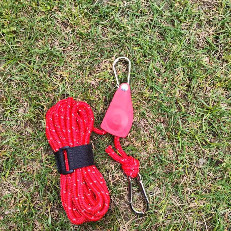 Outdoor pulley regulator, tent fixator, metal lifting pulley, reflective wind rope, thickened canopy umbrella rope manufacturer pic 6