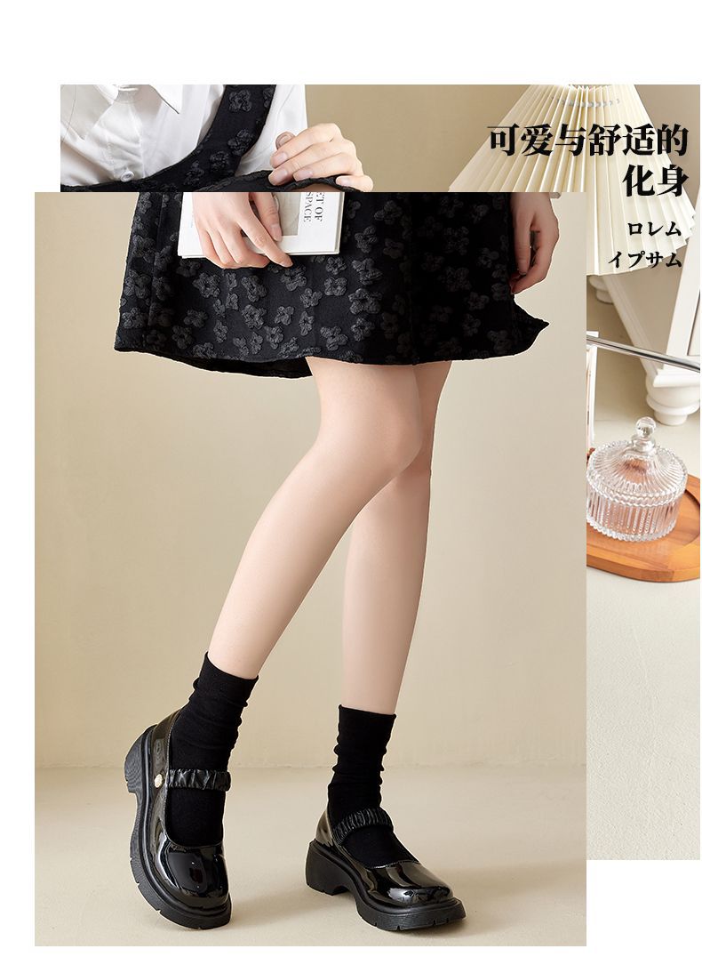 白色袜子女春款纯棉秋天月子中筒袜ins潮纯色日系堆堆袜长袜夏天详情12