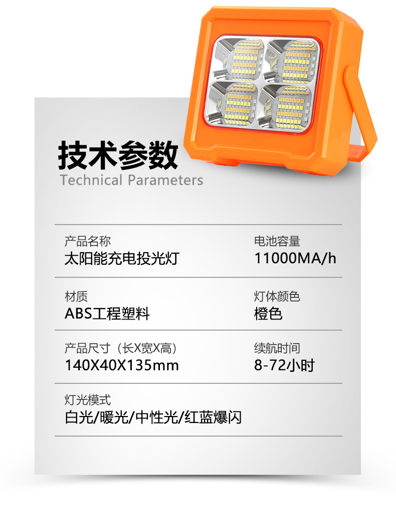 Portable rechargeable light, outdoor emergency light, night market stall, construction site hand-held floodlight, ultra-bright household waterproof ip pic 13