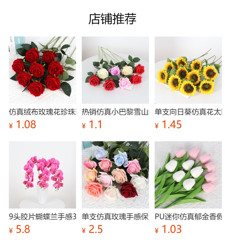 仿真绒布玫瑰花珍珠玫瑰居家酒店婚礼情人节玫瑰花墙装饰绢花假花详情7