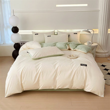 A类纯色100支长绒棉四件套 纯棉素色简约床单被套床上用品批发详情15
