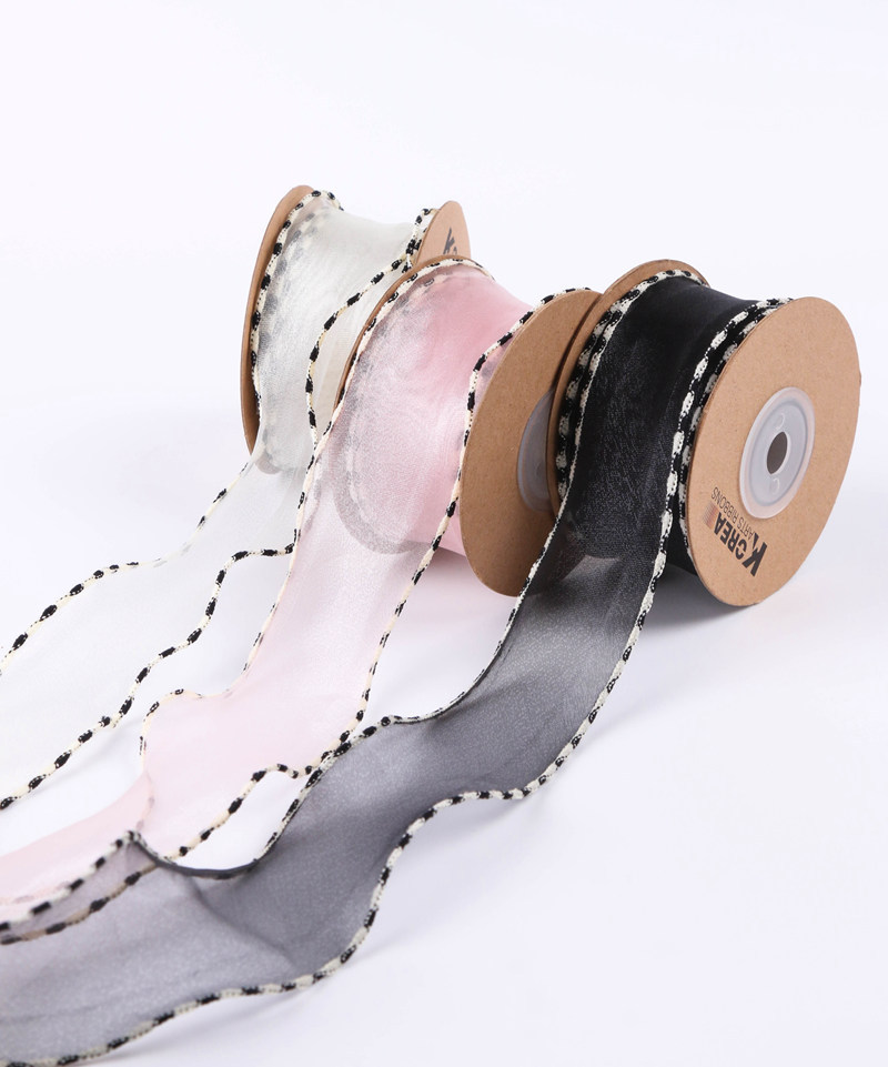 DIY bow hair accessory, flower gift packaging accessory, and dot jacquard webbing with double-sided spotted patterns and overlock edges pic 7