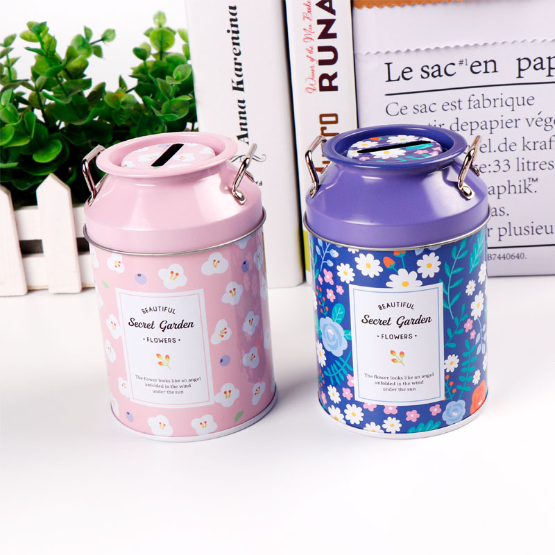 Our own brand 2022 new Ins-style fresh and clean tinplate piggy bank, home decoration items, Kulomi pen case, book safe pic 13