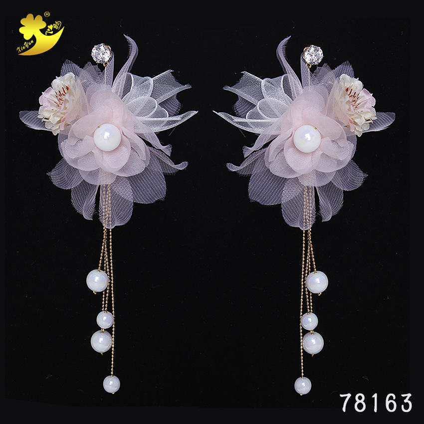 Korean-style long tassel earrings, wedding dress accessories, festival banquet dress earrings, travel commemorative high-brightness pink earrings pic 12