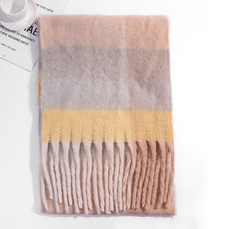 圈圈纱彩色AC格子围巾女冬季加厚保暖仿马海毛粗须仿羊绒披肩外贸详情49