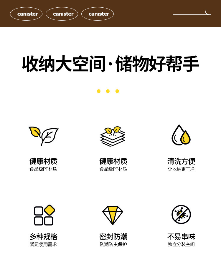 食品密封罐级五谷杂粮储存罐塑料防潮奶粉盒厨房储物收纳盒干果盒详情5