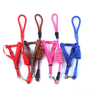 厂家批发猫用工字牵引绳宠物耐用猫链子猫绳批发撞色纯棉织带遛猫详情65