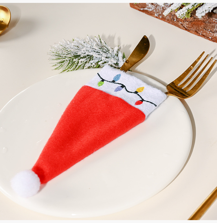 New Christmas decorations: small hats, knife and fork covers, HOHO table decorations, knife and fork bags, wine bottle covers, and holiday supplies pic 9