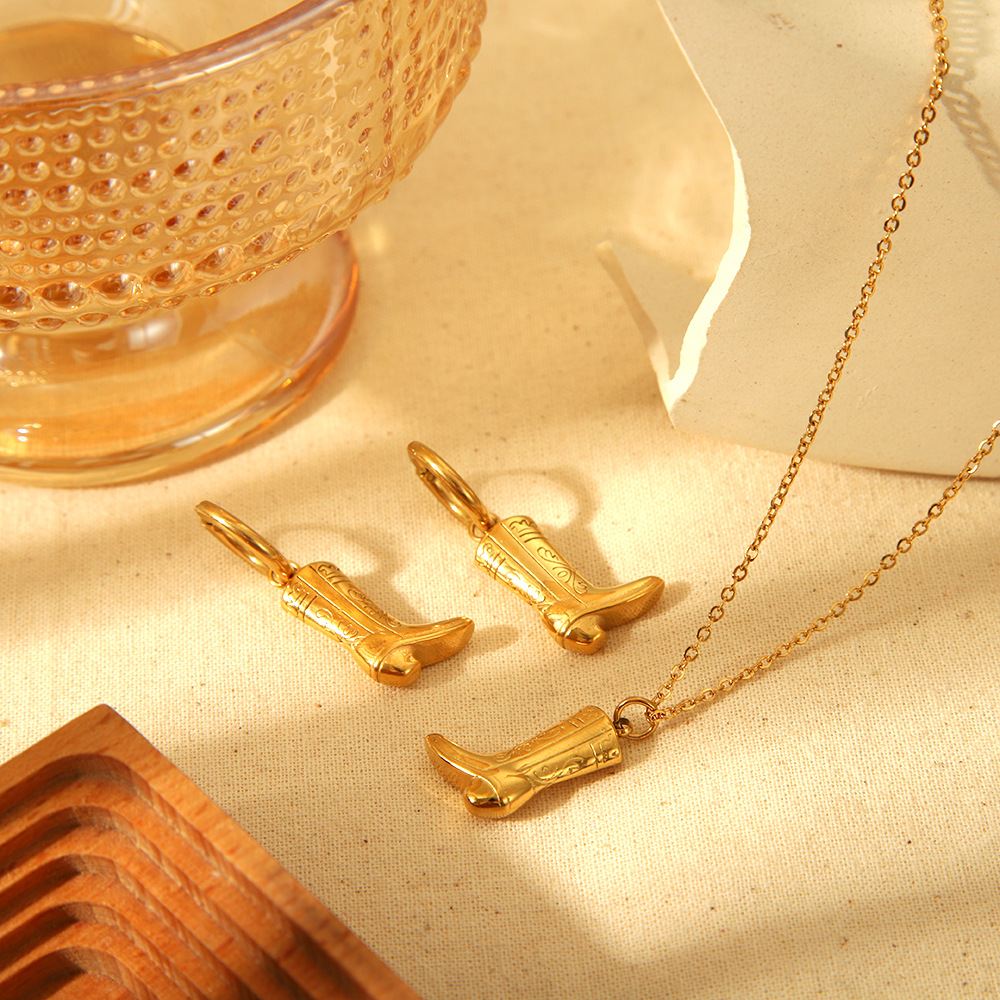 欧美跨境小众镀18K不锈钢天然绿松石吊坠迷你贝壳流苏双层脚链女详情7