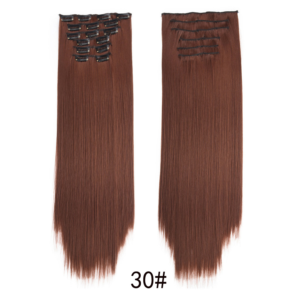 16-clip long straight hair wig for women, 6-piece clip hair extension, 6-piece straight hair extension, 6-piece hair extension pic 22