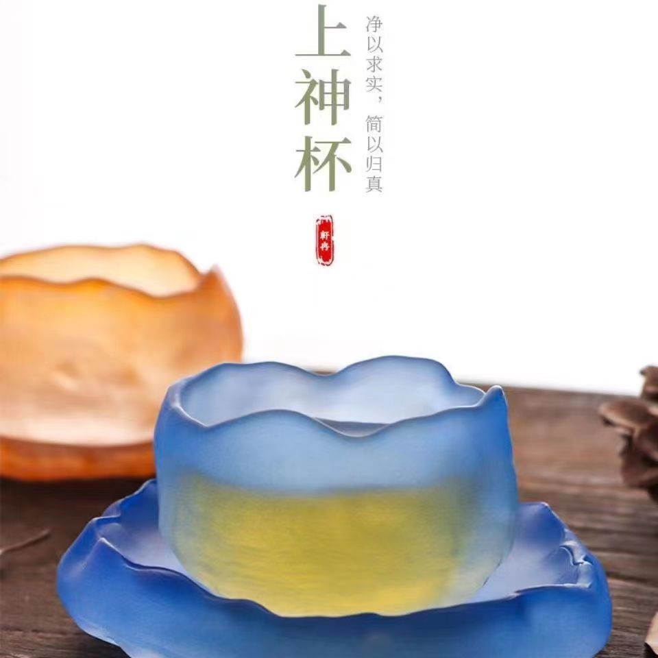 INS First Snow Glass Tea Cups with high appearance standards, Japanese snow release cups, transparent frosted tea tasting cups, handcrafted glass Shangshen cups, and other selected categories pic 1