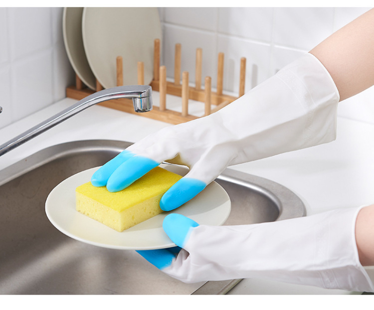 Latex household gloves, all-season universal, finger style, multi-functional and thickened cleaning and dishwashing gloves, individually packaged pic 9