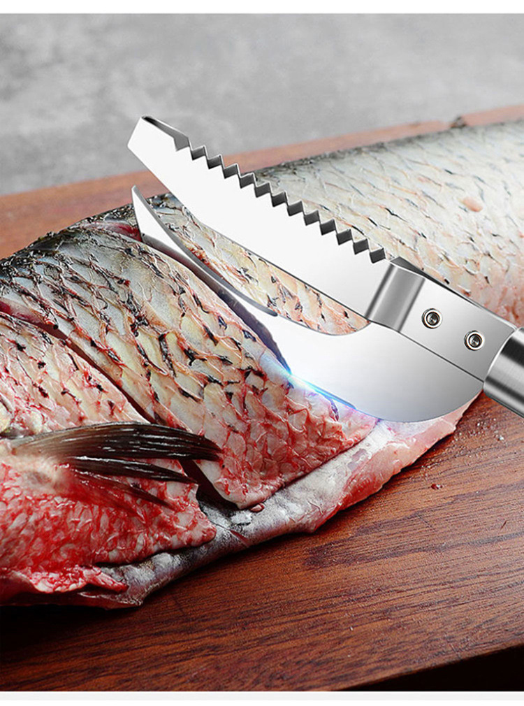 Stainless steel fish scale scraper, fish scale brush, fish scale scraper knife, fish scale removal tool, fish belly knife pic 6