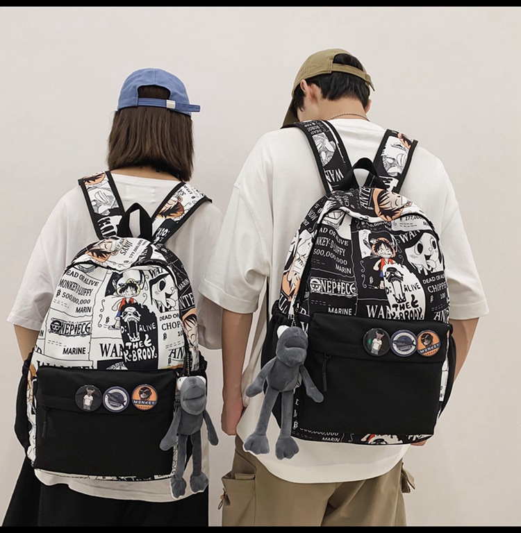 2023新款书包大容量时尚百搭双肩包初高中生情侣简约校园风双肩包详情28