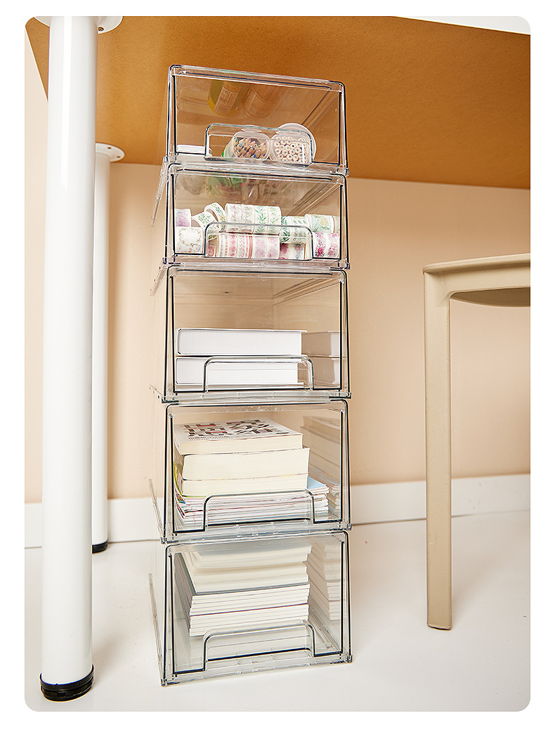 抽屉式收纳箱透明桌面整理收纳盒家用整理箱冰箱专用分类储物盒详情21