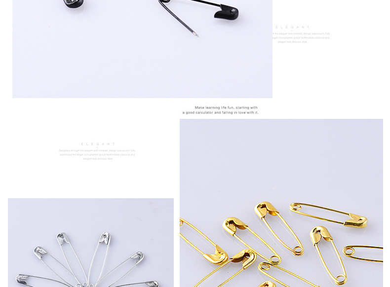 Old-fashioned safety pins, clothing tags, fixed pins, large galvanized safety pins, gold and silver paper clips pic 11