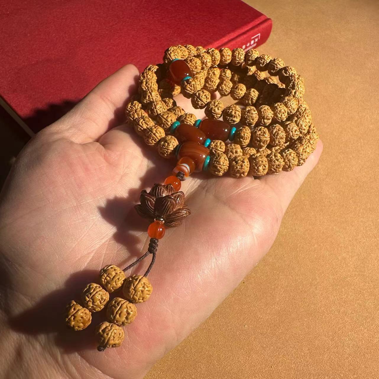 Nepalese Vajra Bodhi 108 prayer beads, carefully selected five-petal flesh texture small Vajra Bodhi beads, multi-ring bracelet, ethnic style Bodhi bracelet, cultural and artistic bracelet, cultural and artistic prayer beads bracelet, wholesale beads pic 13