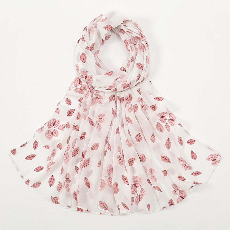 马来西亚新款女士包头长巾小碎花珍珠雪纺防晒披肩穆斯林包头纱巾详情27