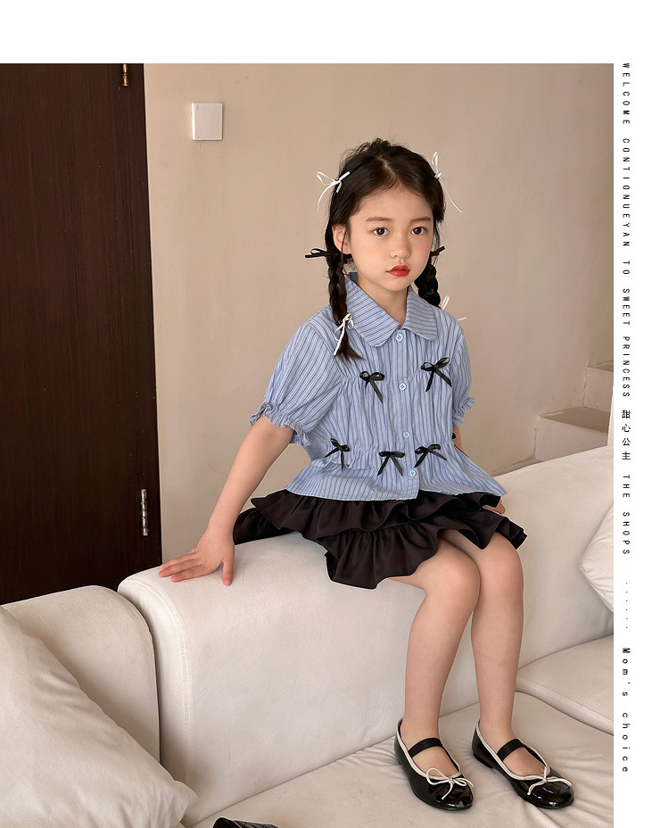 女童衬衫2024夏装新款韩版童装上衣洋气宝宝娃娃衫儿童短裙蛋糕裙详情37