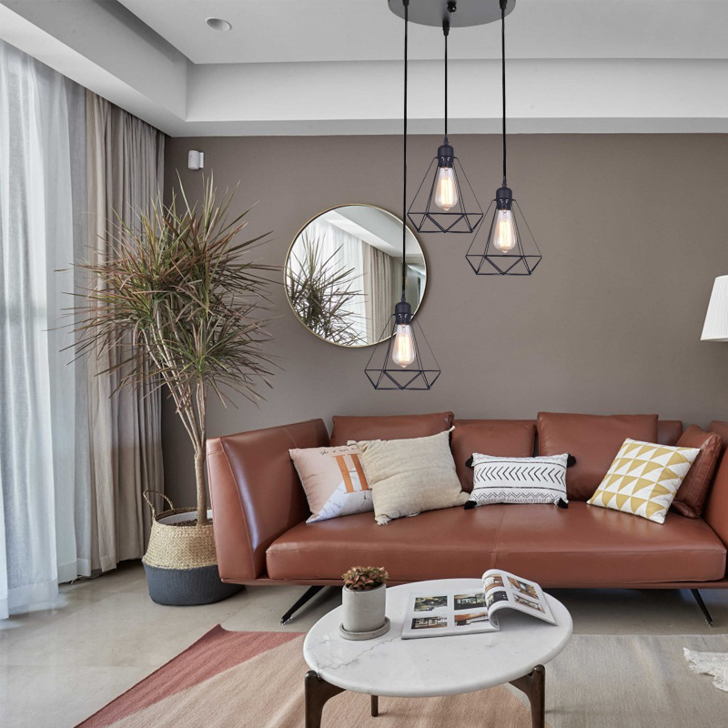 餐厅吊灯复古轻奢简约现代吸顶北欧饭厅餐桌灯吧台创意钻石灯具详情4