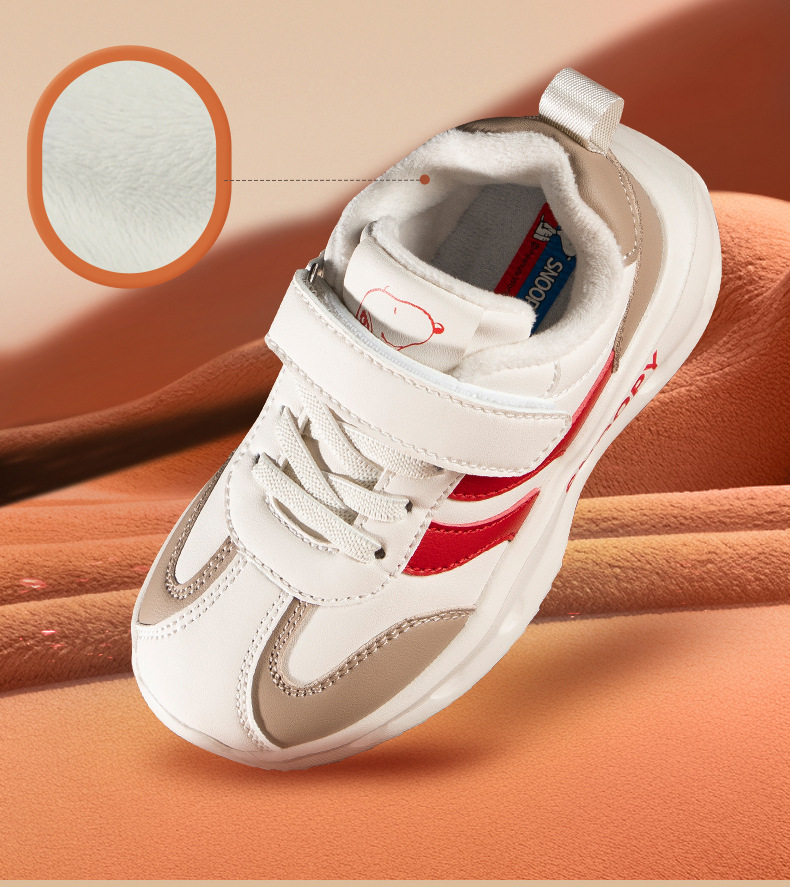 史努比童鞋冬季款儿童运动鞋男女童加绒保暖跑步鞋中大童软底鞋子详情11